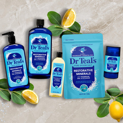 Dr Teal's magnesium sulfate soaking solution for skin revitalization and stress relief.