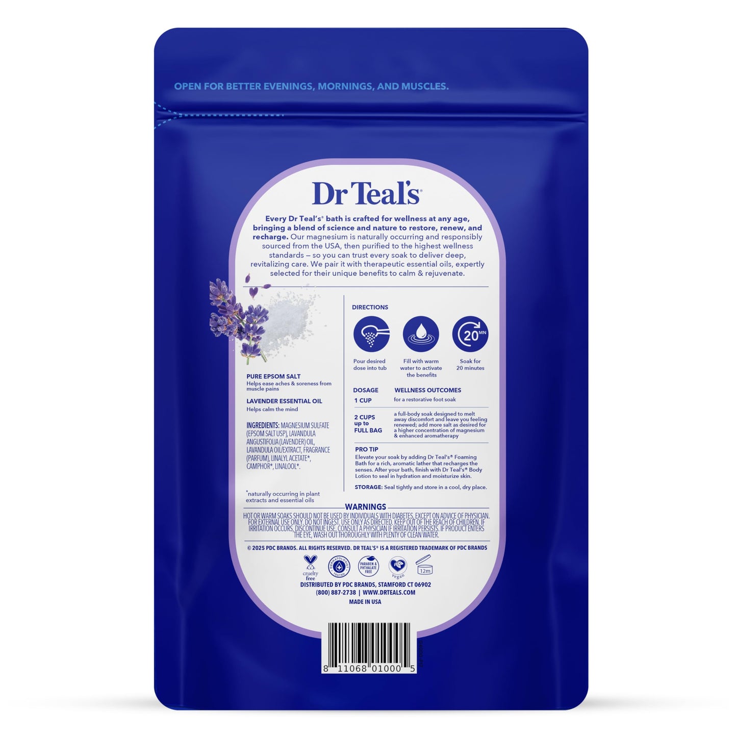 Dr Teal's Soothe and Sleep with Lavender bath salt pack of 4 family size packaging