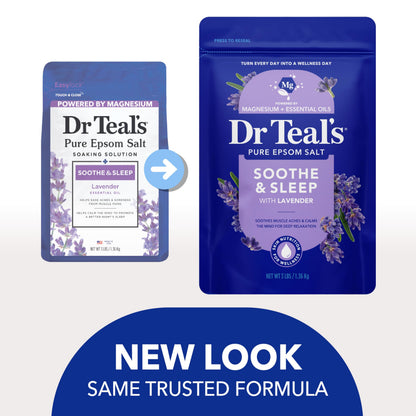 Pure magnesium sulfate USP crystals infused with natural lavender essential oil for sleep