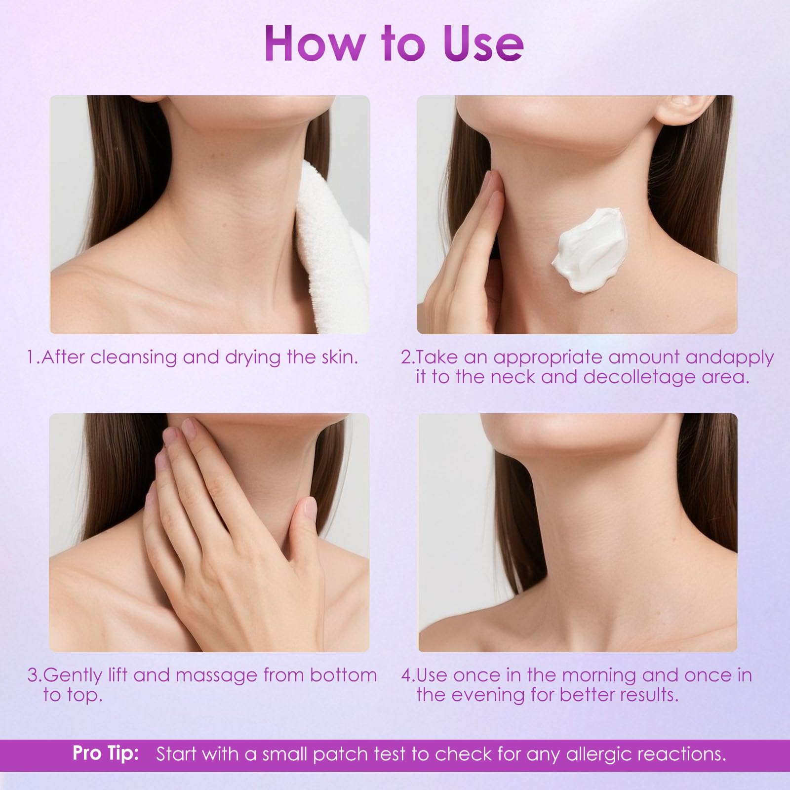 Doracome Instant Lift Neck and Décolleté Repair Cream showing key ingredients retinol and collagen