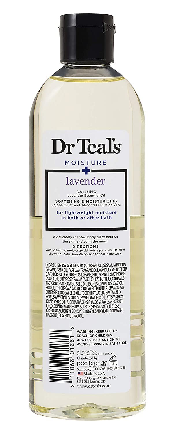 Dr. Teal's rejuvenating eucalyptus and spearmint body oil packaging