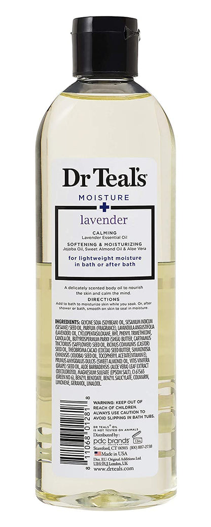 Dr Teals rejuvenating eucalyptus and spearmint essential oil blend bottle side view