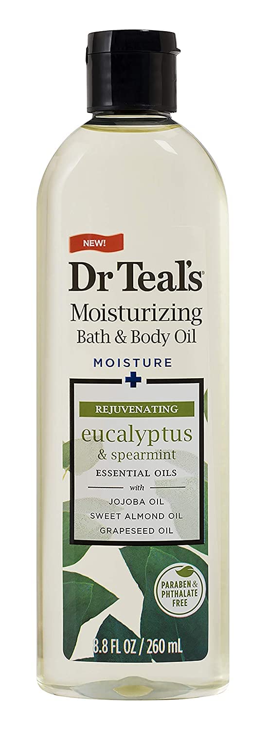 Dr. Teal's body oil dual pack lifestyle application shot