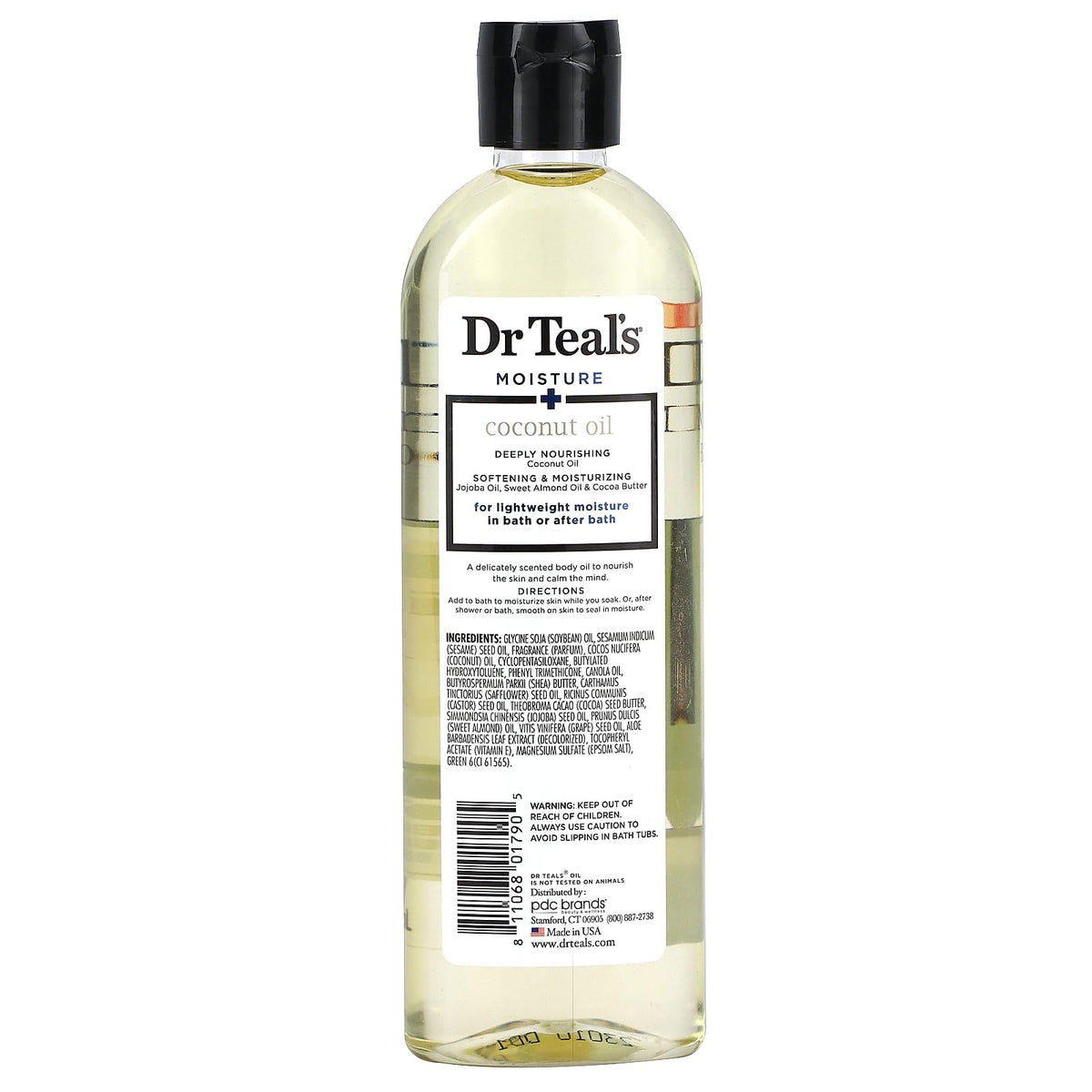 Dr Teal's nourishing coconut oil bottles with ingredients label