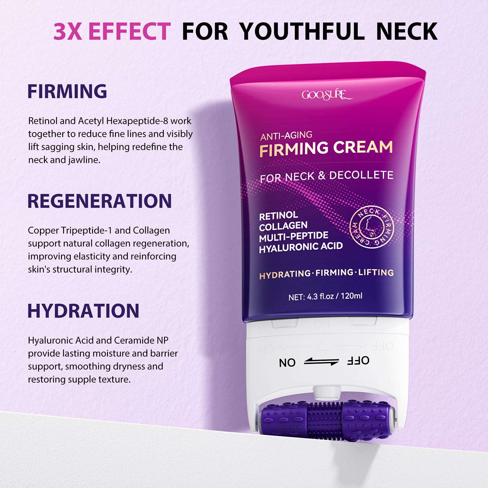 Goosure firming cream for neck and chest product box packaging