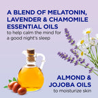 Dr Teal's sleep blend body oil label details