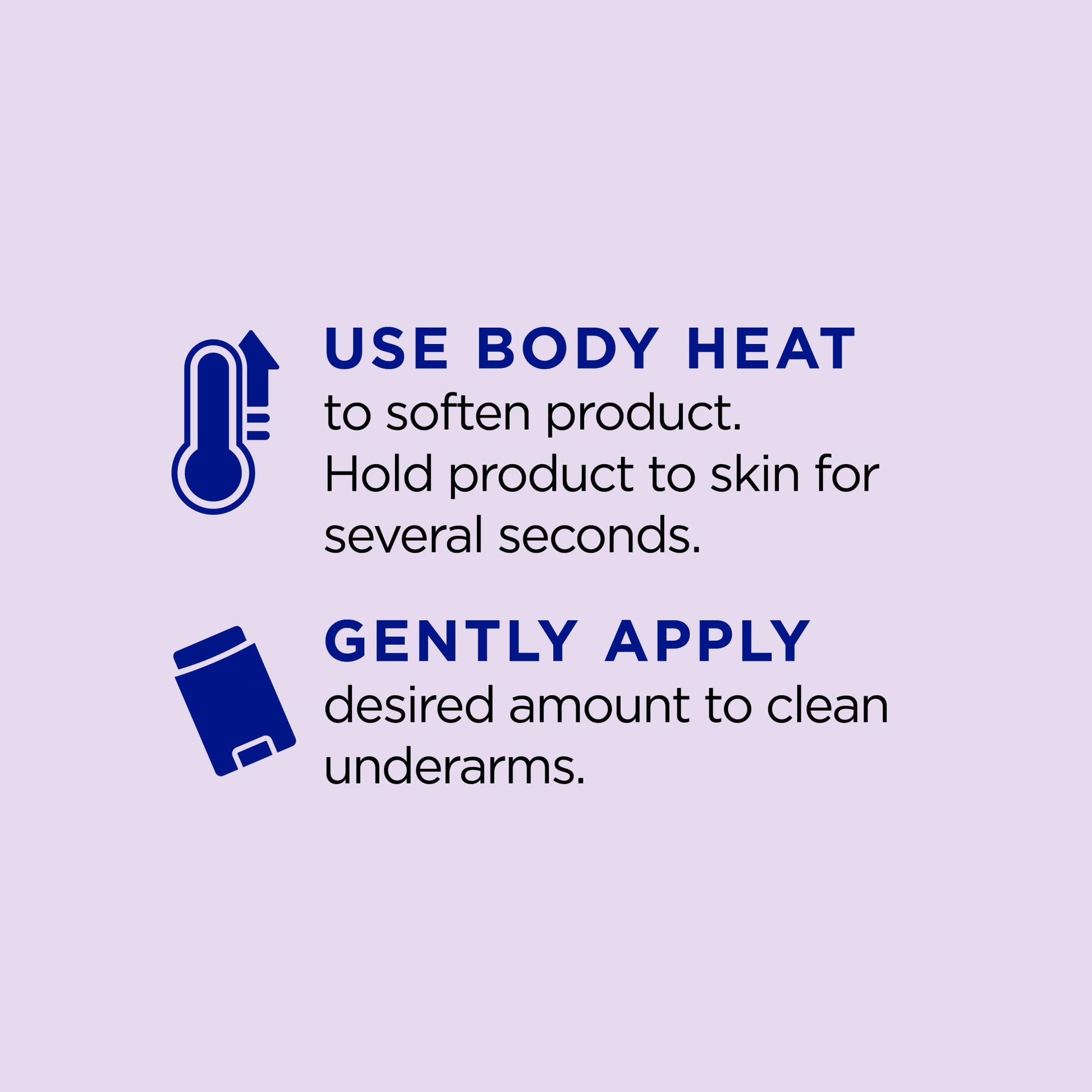 Underarm skin friendly clean deodorant stick with lavender and vanilla essential oils