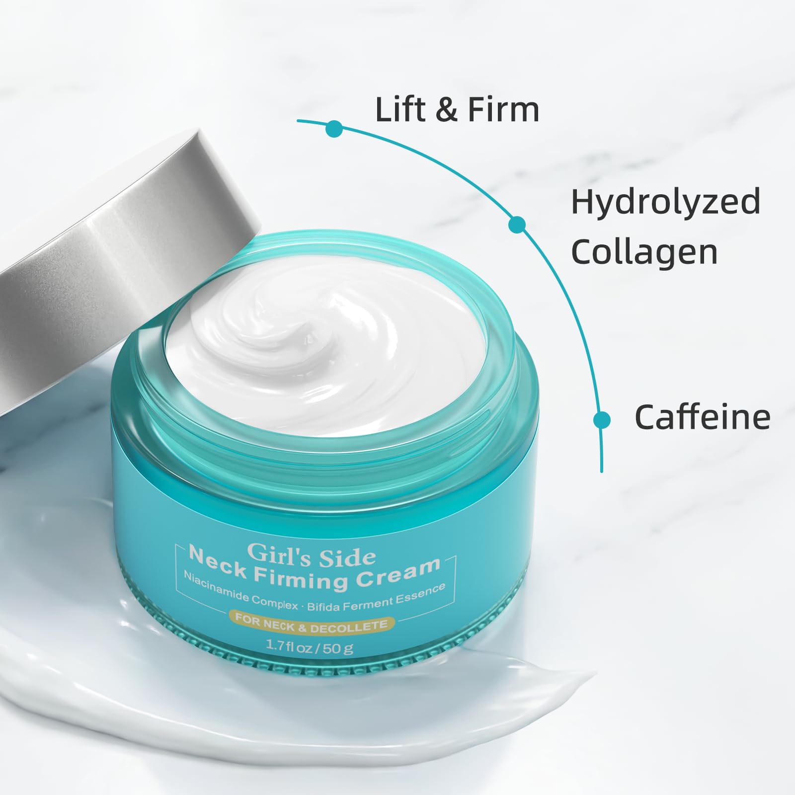 Girl's Side advanced skin tightening moisturizer for neck and chest area showing product packaging.