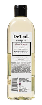 Dr Teal's bath and body oil bottles showing product texture and packaging