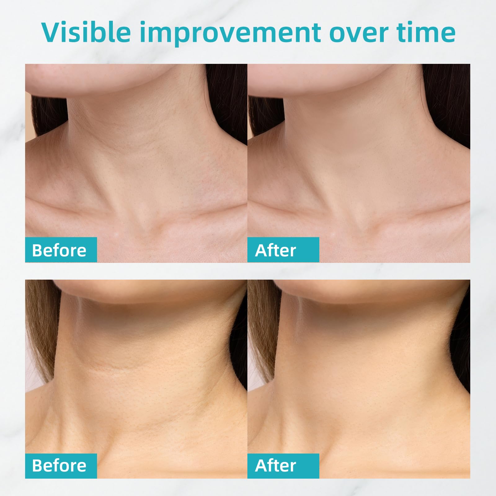 Lightweight non-greasy hydrating neck cream texture designed for rapid absorption on decollete.