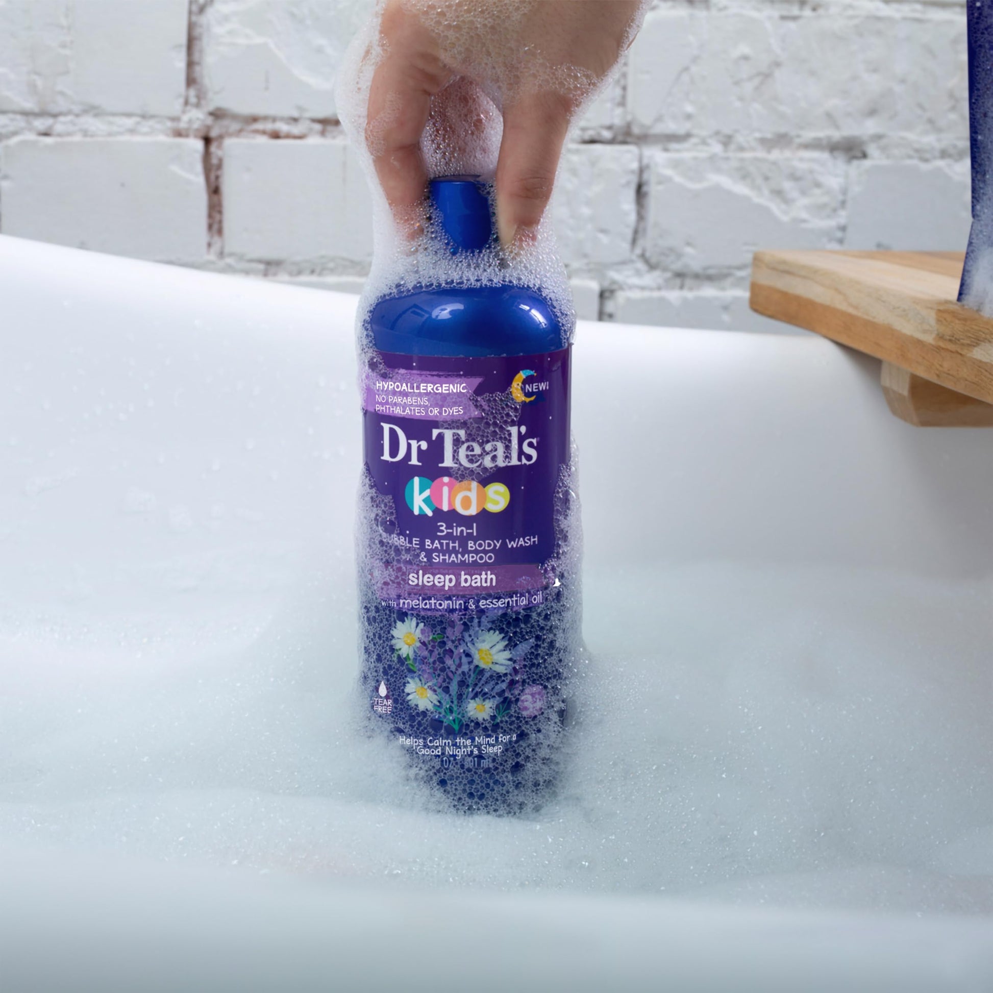 USA sourced Dr Teal's kids sleep bath collection on white background
