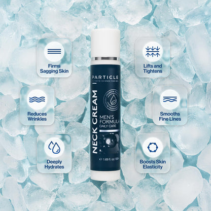 Particle Neck Cream packaging showing active ingredients