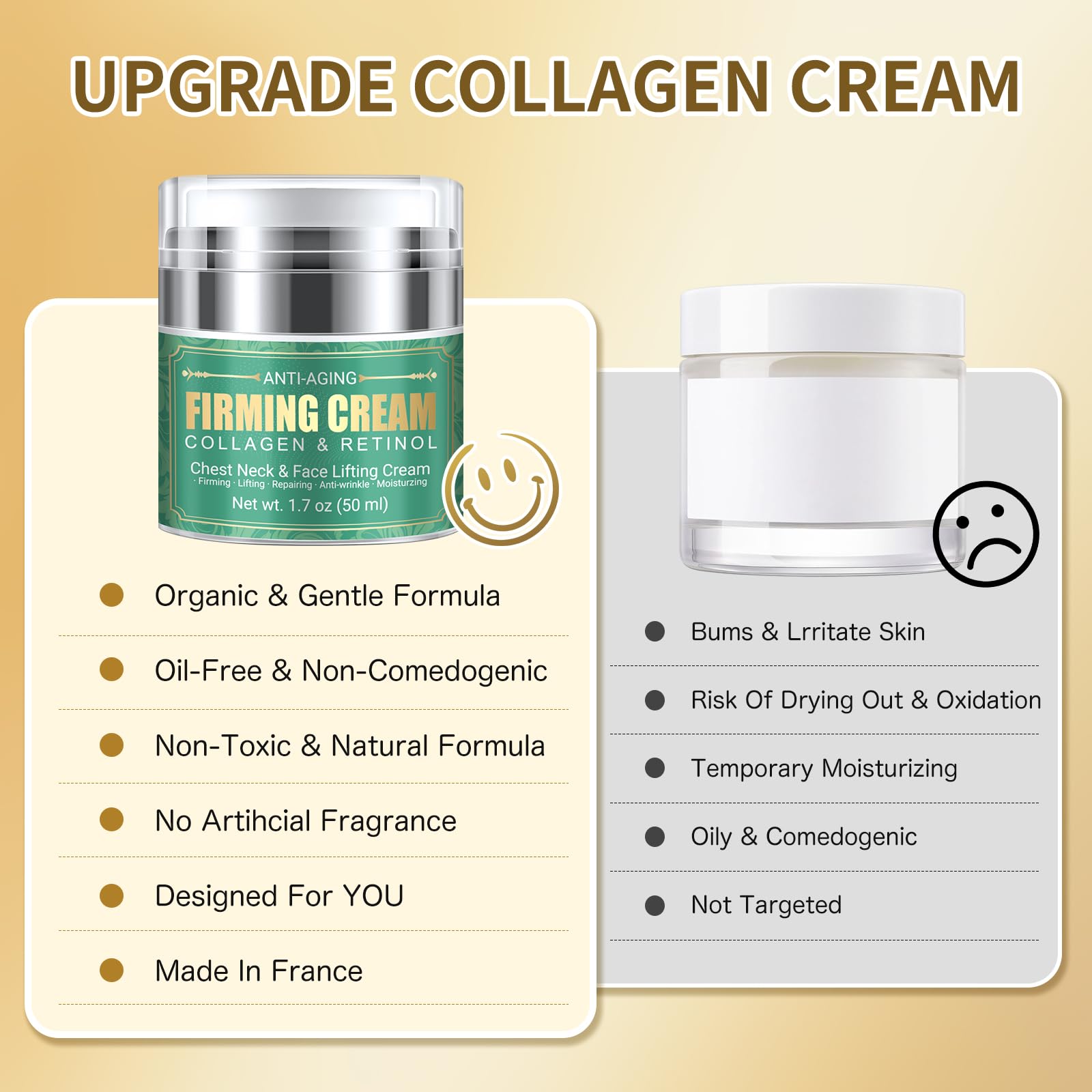 Muocobu lifting and repairing cream for sagging neck skin treatment