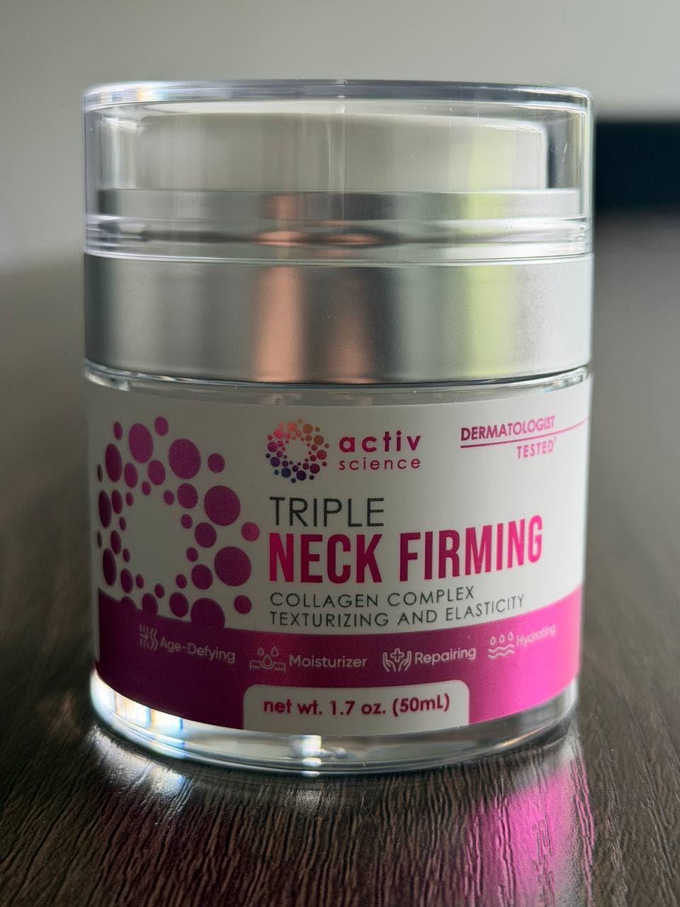ActivScience anti-aging neck moisturizer packaging detail