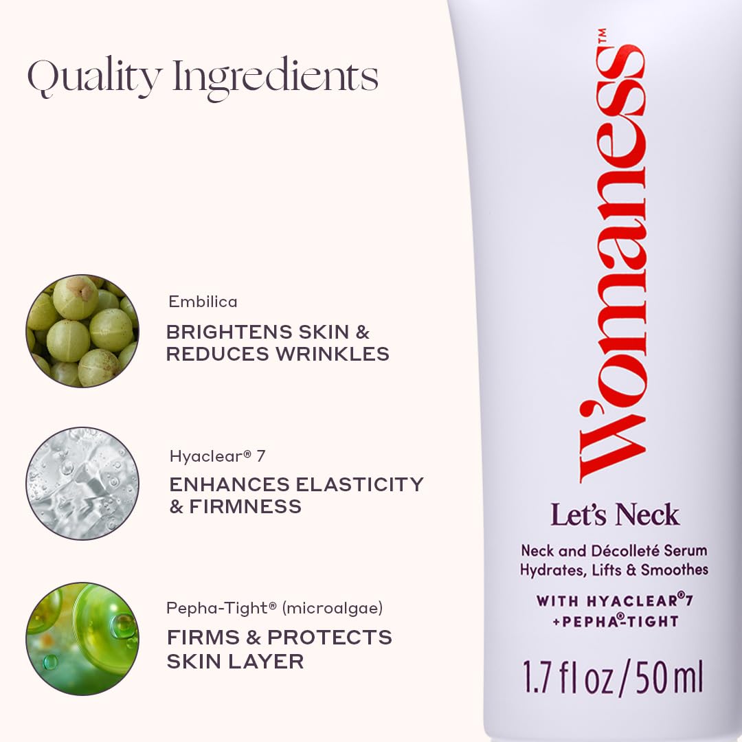Applying Womaness neck serum with massage roller