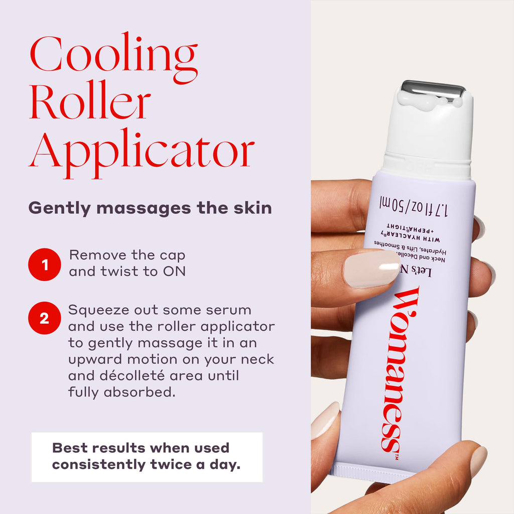 Womaness Let's Neck Serum lifestyle application view