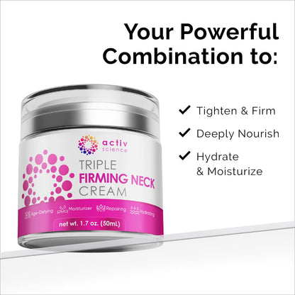 Application of ActivScience neck cream on jawline and neck