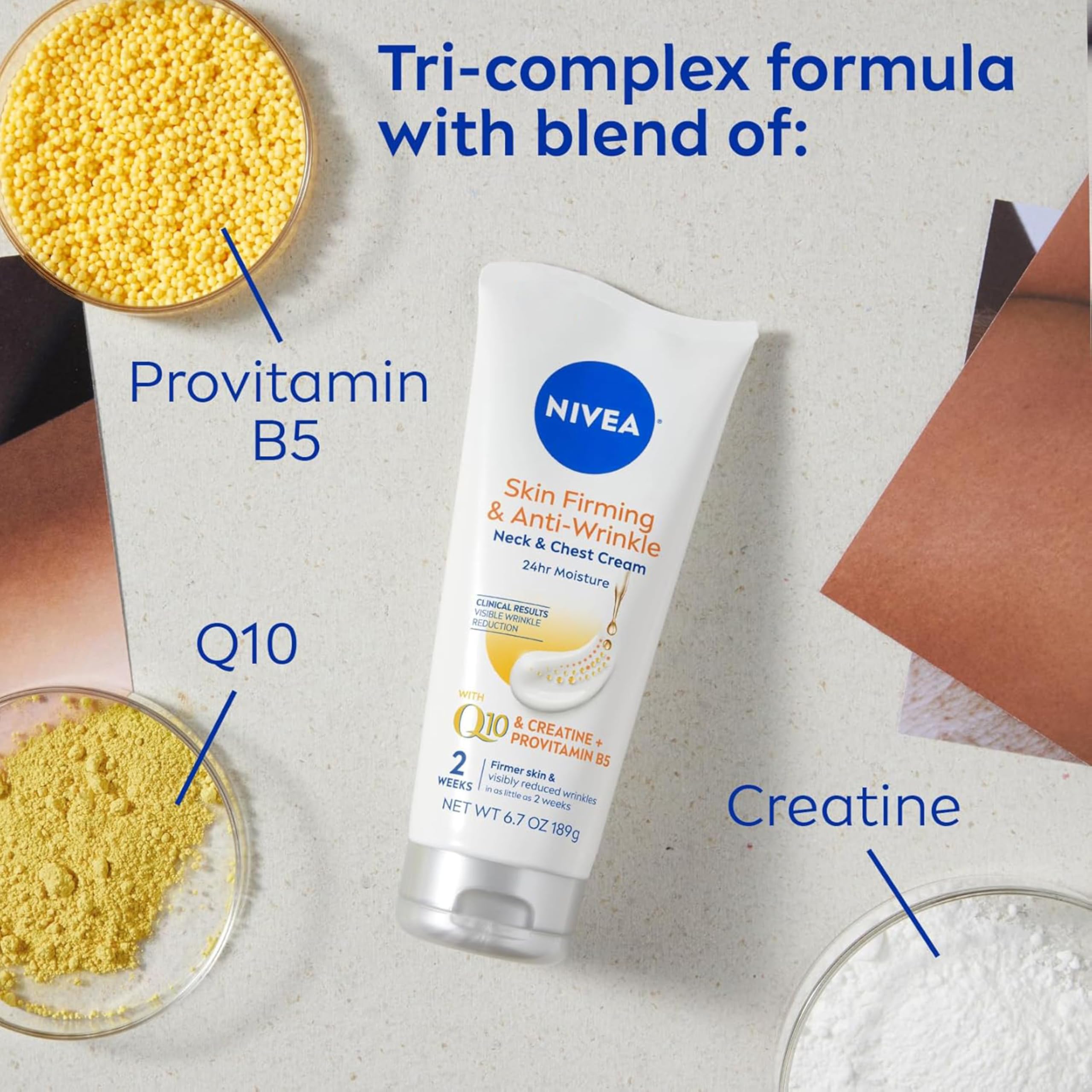 Back of Nivea Skin Firming and Anti Wrinkle Neck and Chest Cream tube