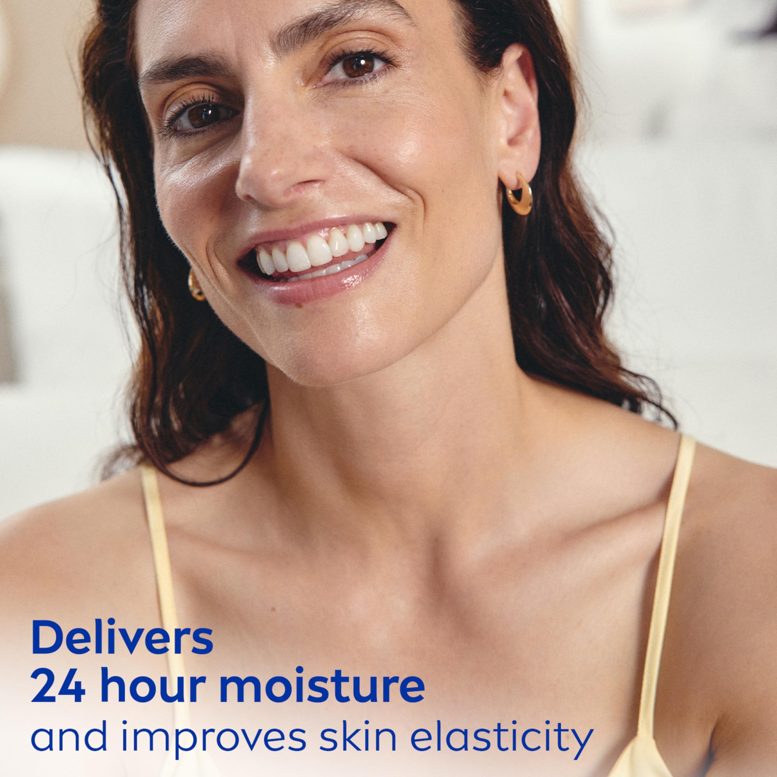 Close up of Nivea firming cream texture and consistency