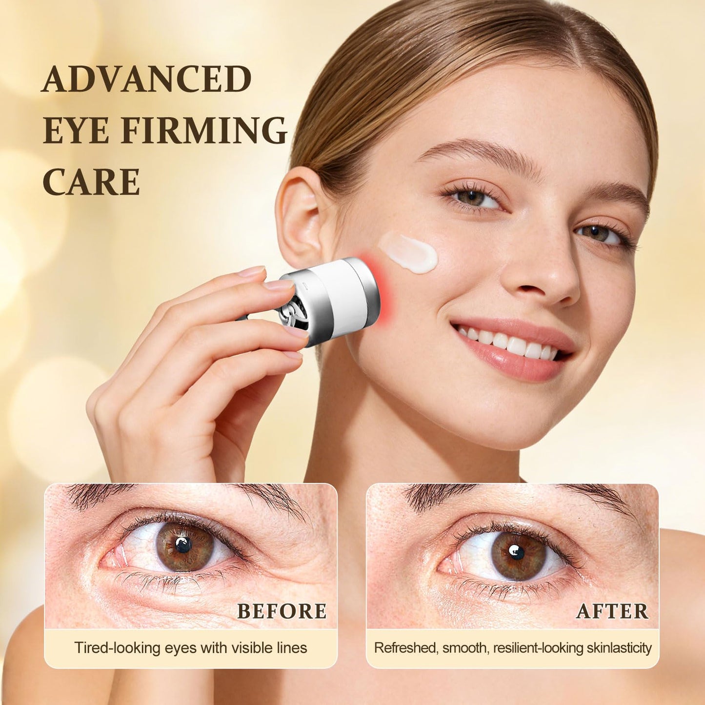 Applying Ycz Neck-Eye Care to eye contour area