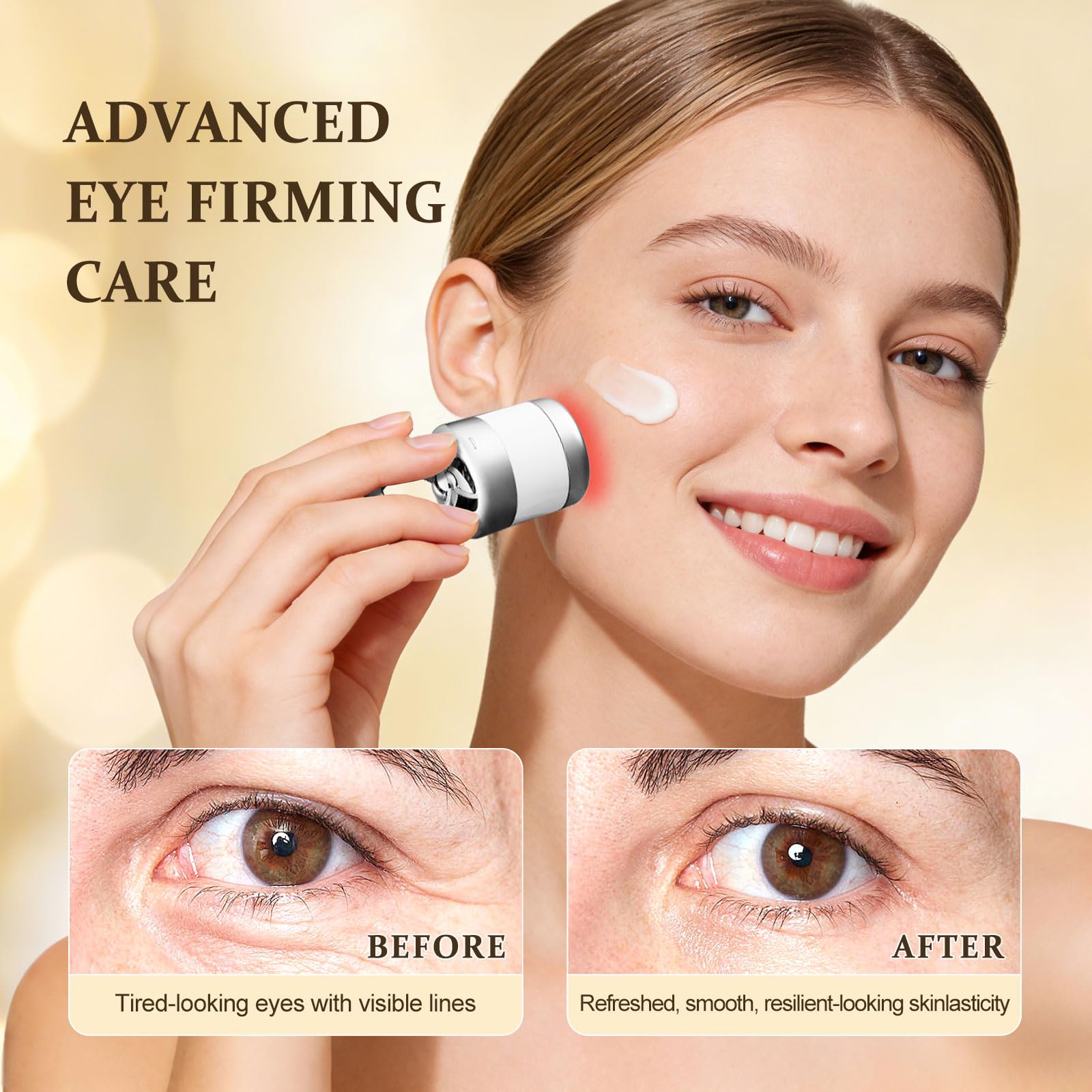 Applying Ycz Neck-Eye Care to eye contour area