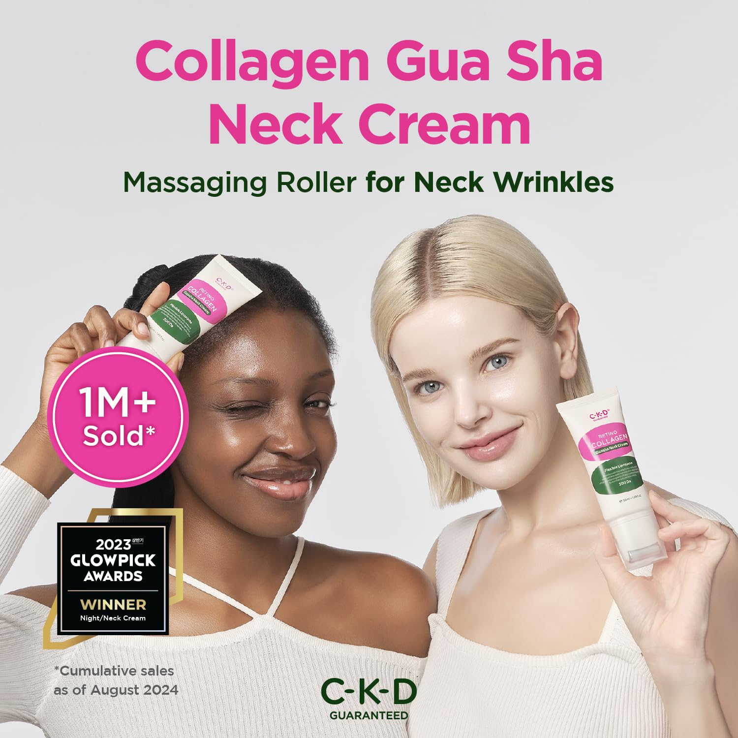 CKD Retino Collagen neck cream with stainless steel roller head