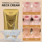 Ycz AH-8 neck firming cream tube showing built-in dual roller applicator