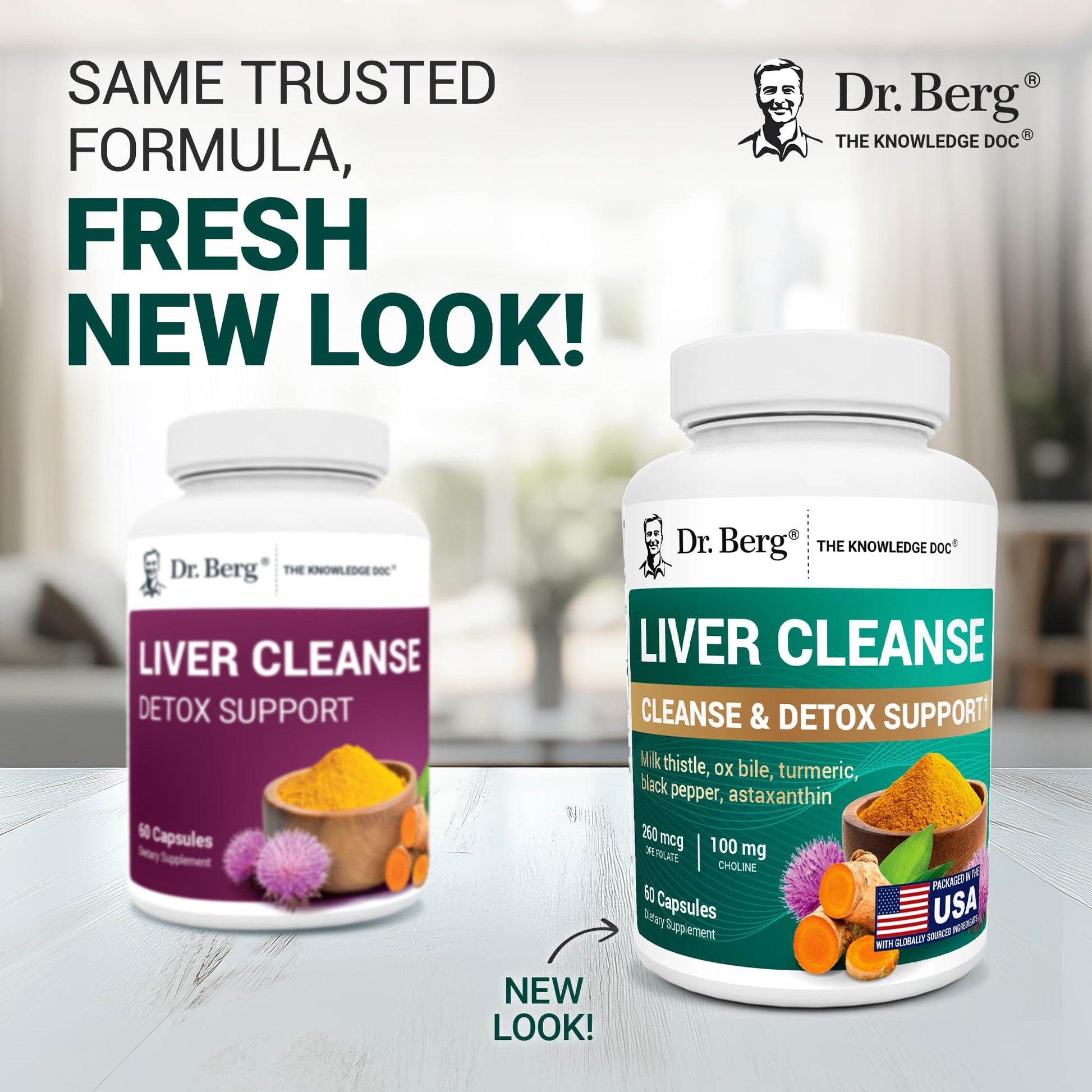 Dr. Berg Liver Cleanse supplement facts showing milk thistle and ox bile ingredients