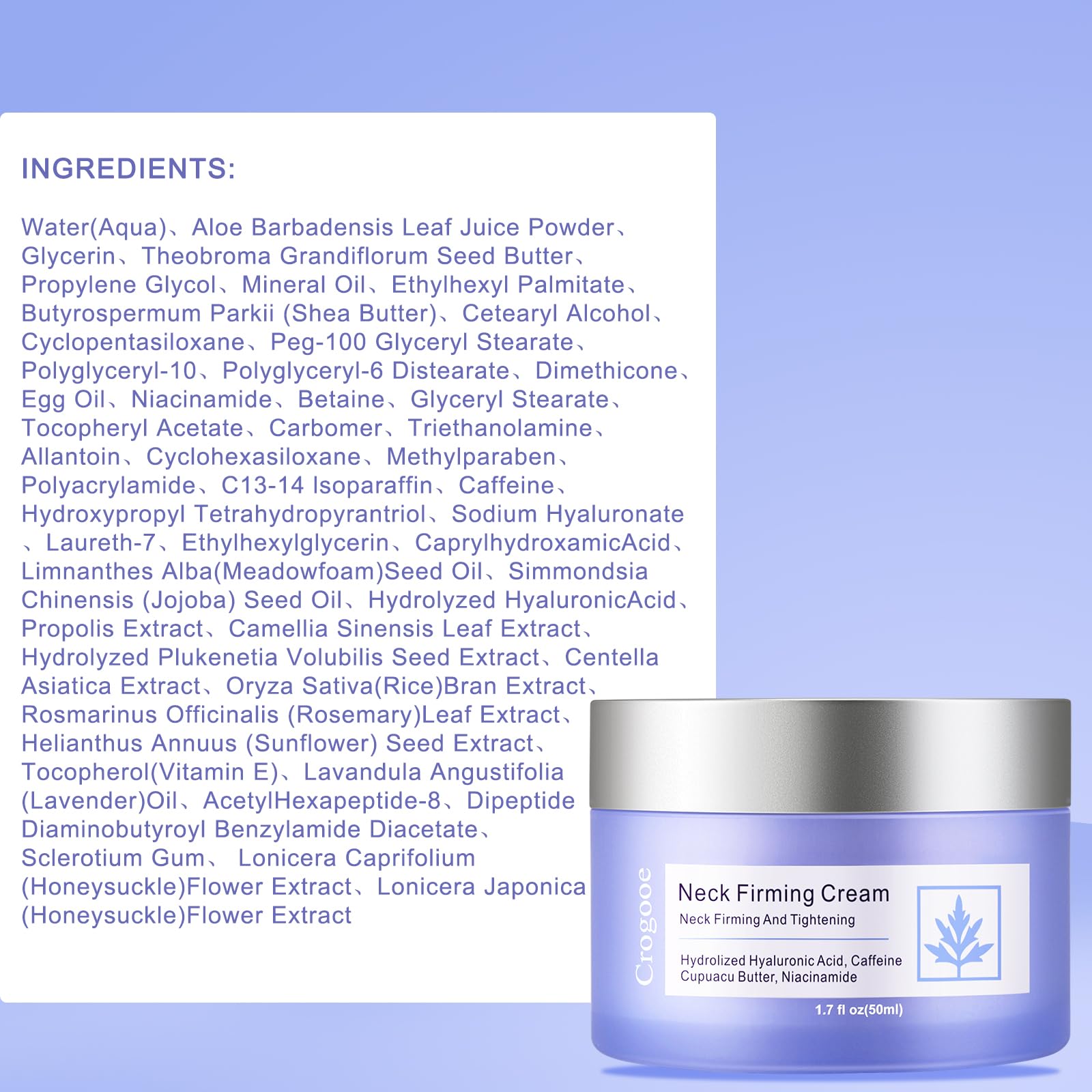 Application demo of Crogooe neck lifting moisturizer