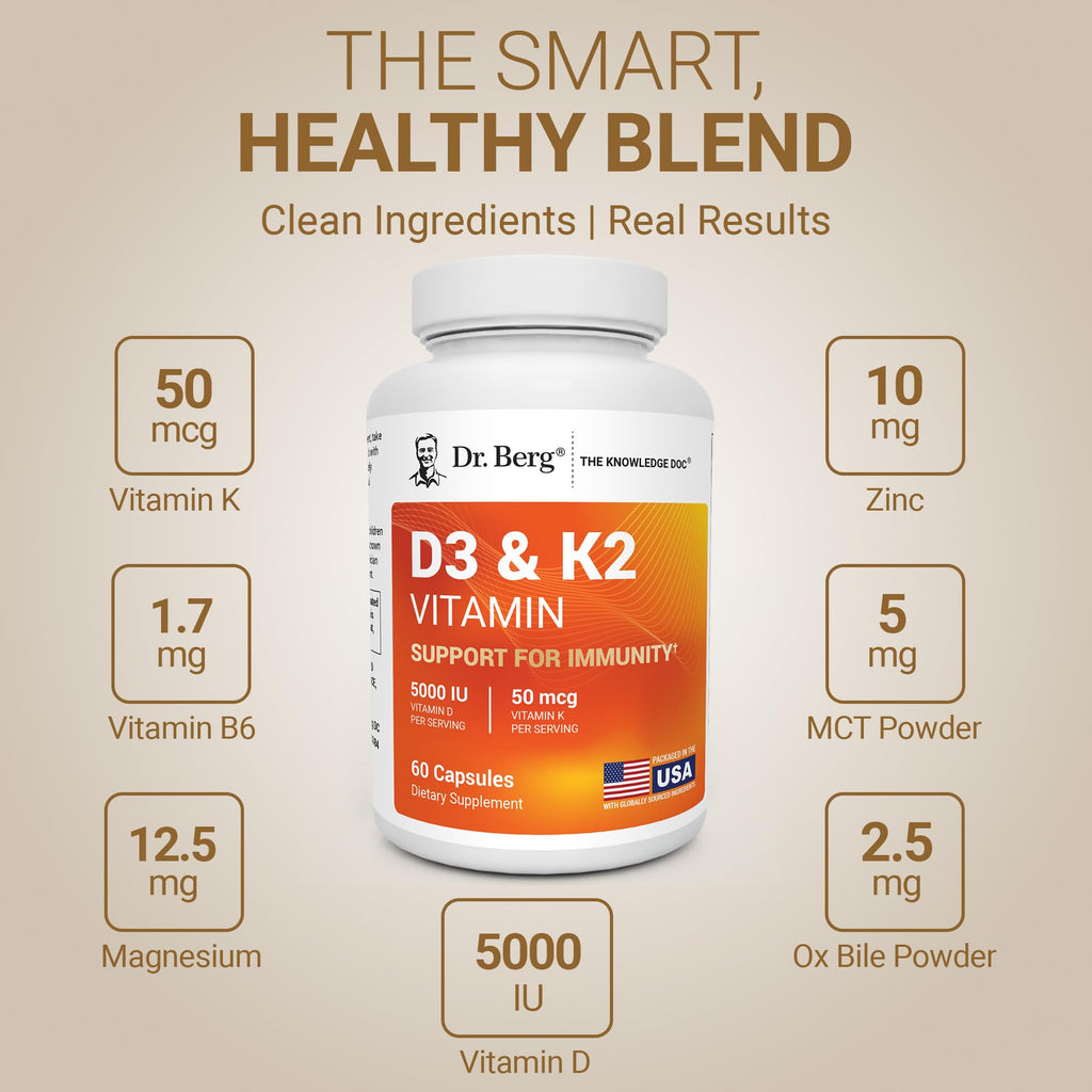 Dr. Berg vitamin D3 5000 IU bottle with cap open