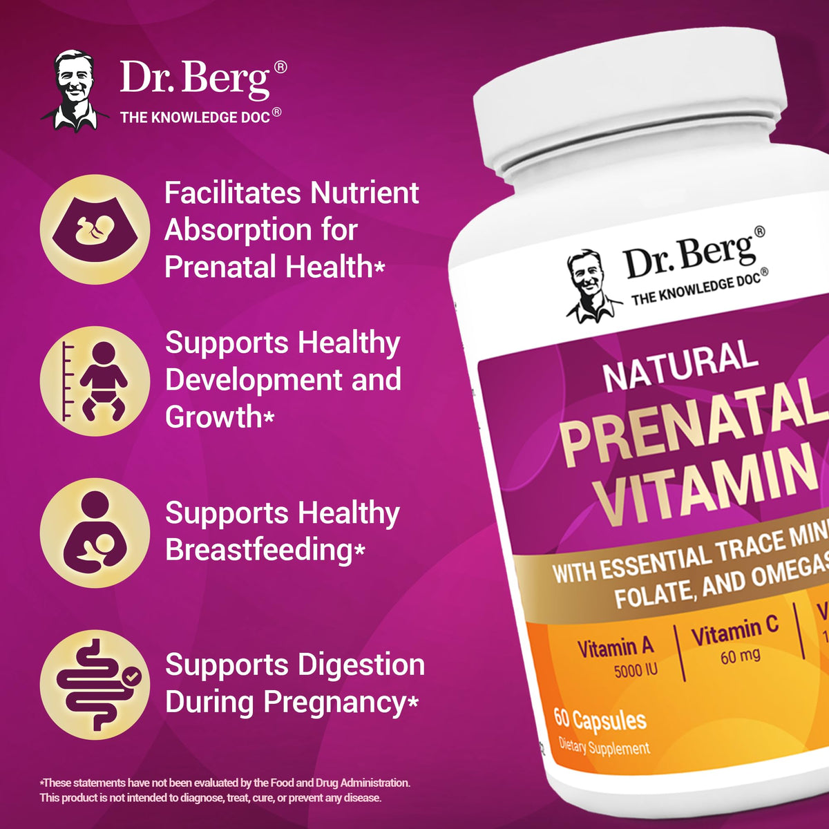 Dr. Berg Natural Prenatal Vitamins capsule size and texture view
