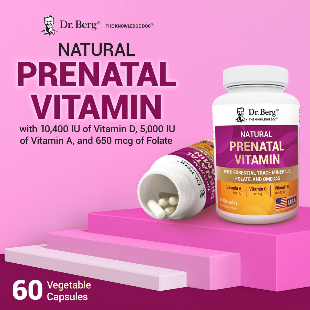 Dr. Berg Natural Prenatal Vitamins side profile bottle display