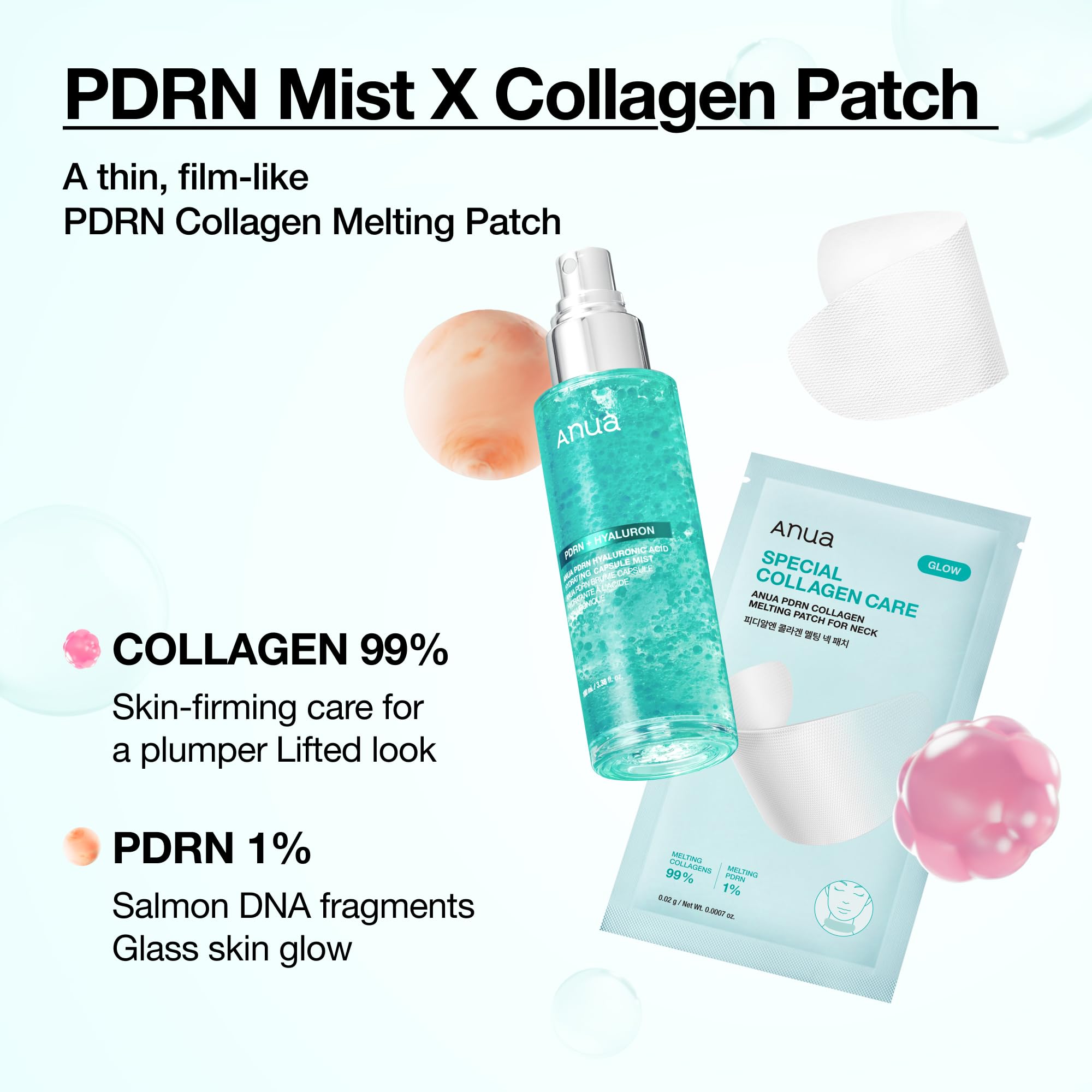 Salmon DNA anti aging melting patch for neck wrinkles