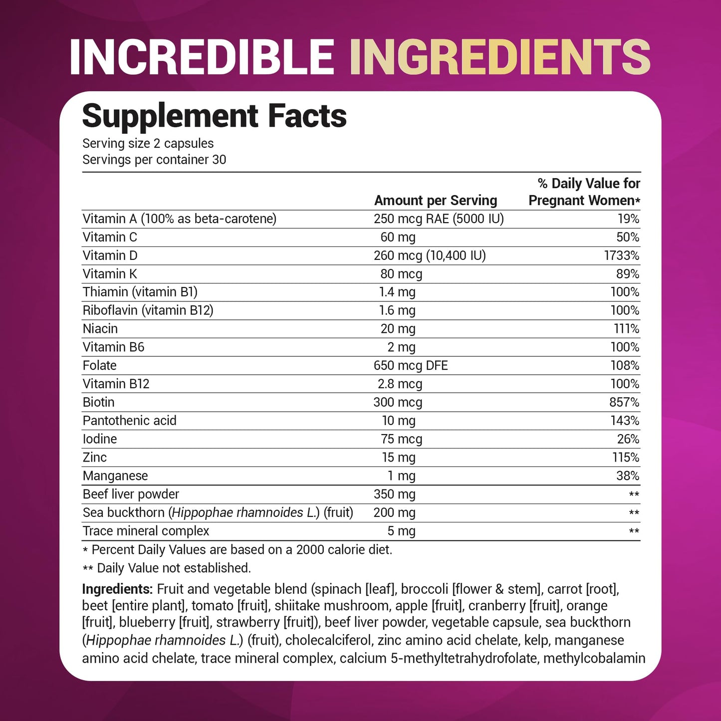 USA imported Dr. Berg prenatal vitamins for women