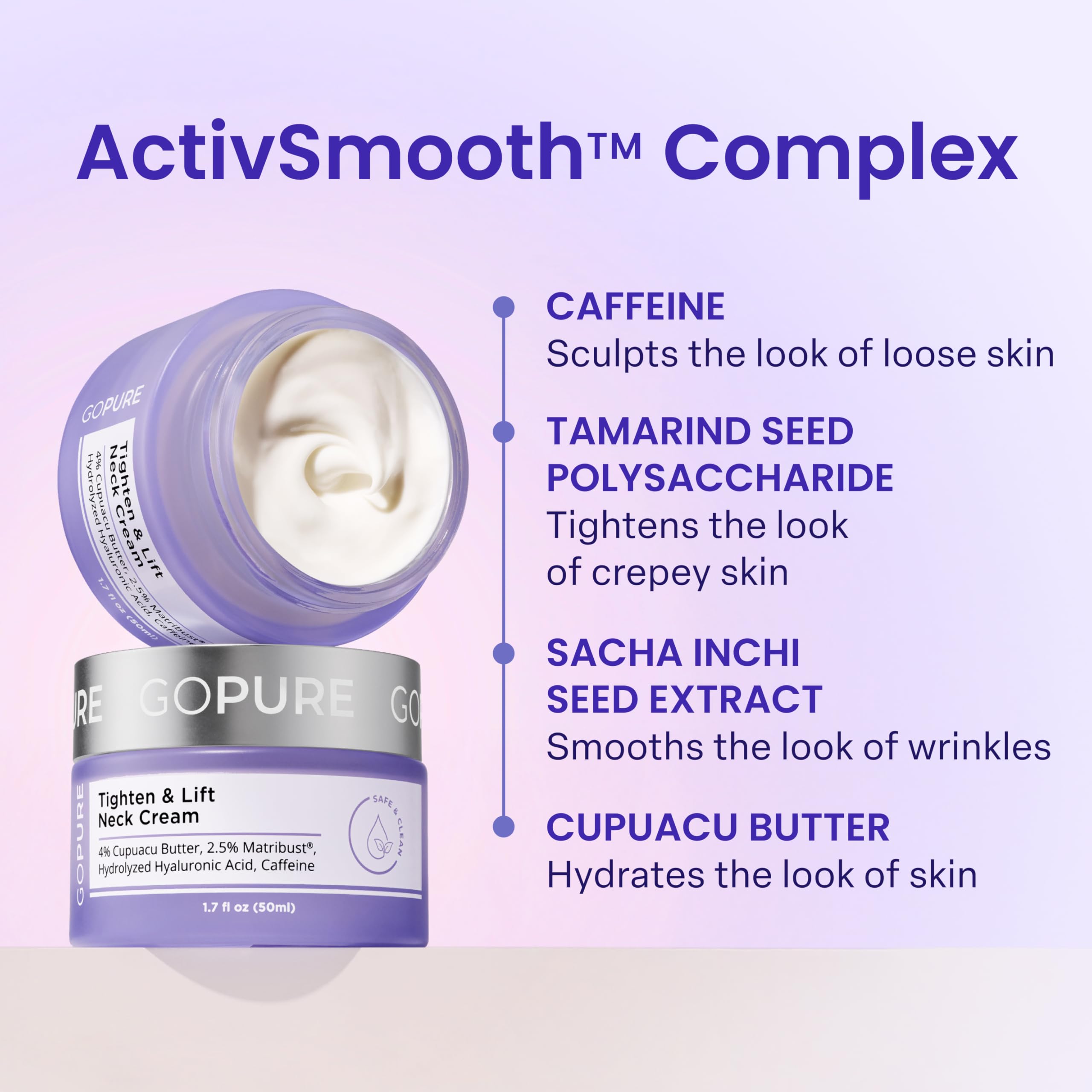 GoPure neck firming cream 1.7 fluid ounce jar