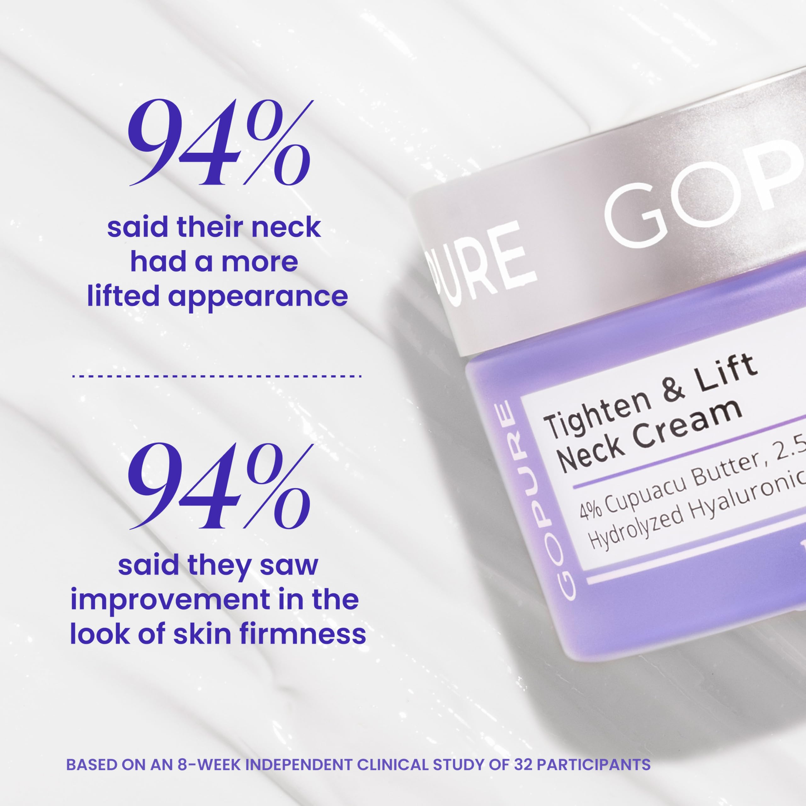 Texture shot of goPure tightening moisturizer