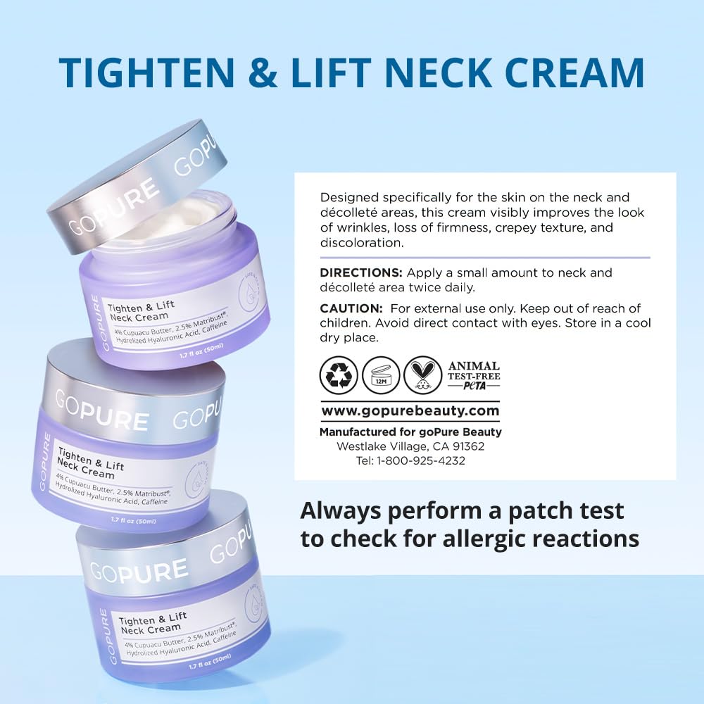 GoPure Tighten And Lift Neck And Chest Cream lifestyle product layout