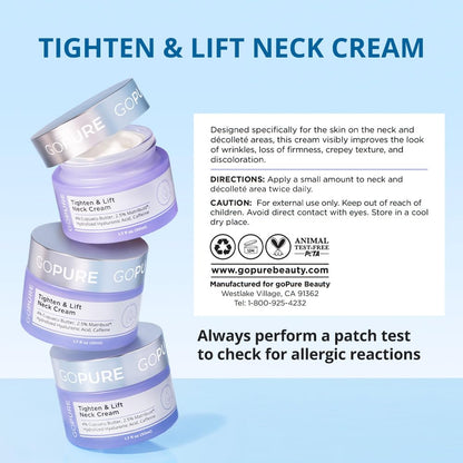 Detailed label of goPure Tighten and Lift cream