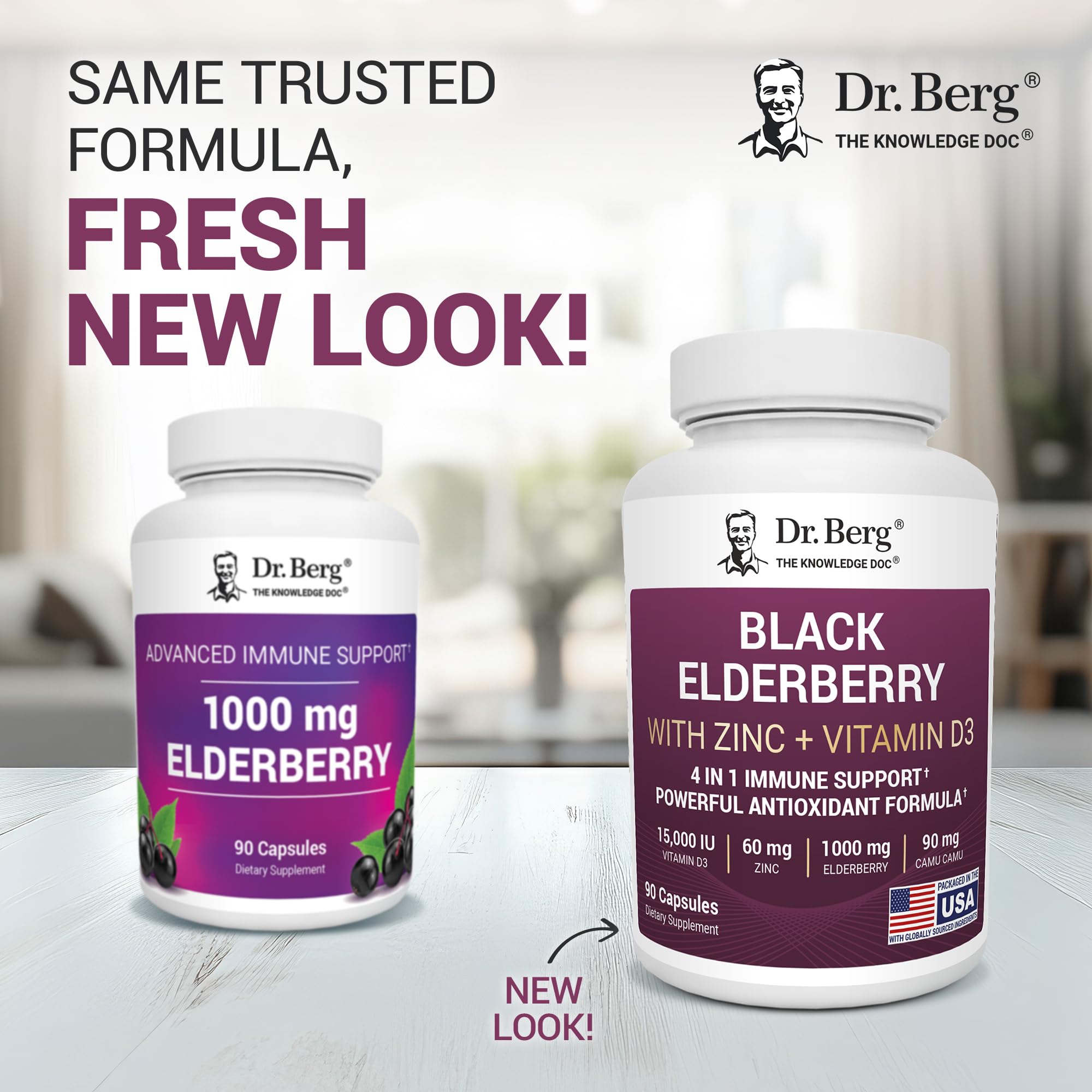 Dr. Berg Black Elderberry capsules supplement facts and ingredient label details