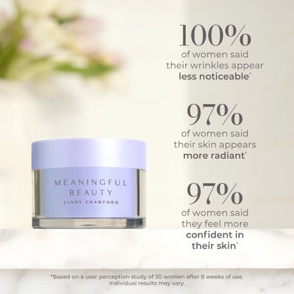 Meaningful Beauty melon extract and retinol cream opened jar showing formula