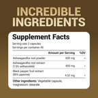 Dr Berg Ashwagandha root extract vegan capsules with BioPerine for enhanced absorption