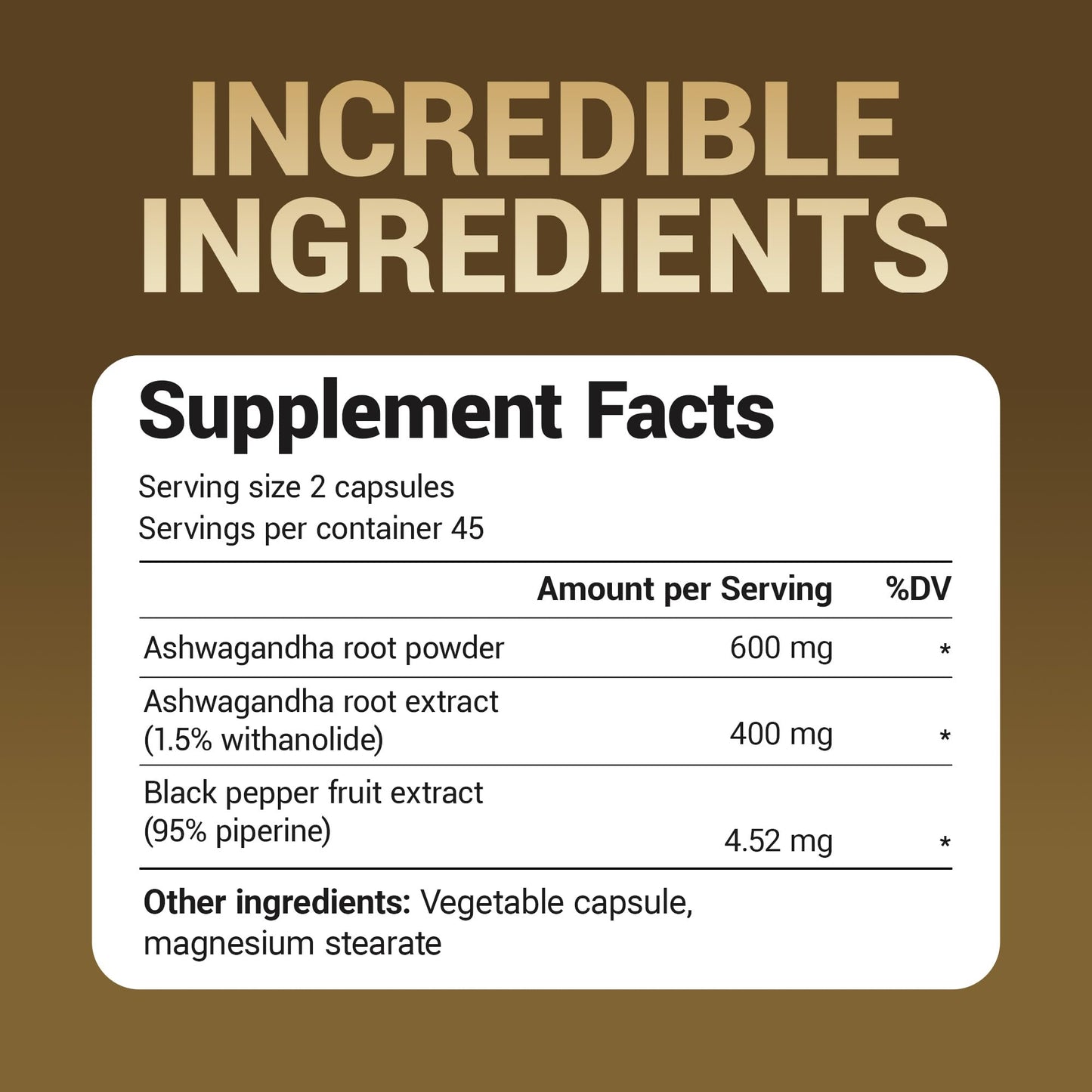 Dr Berg Ashwagandha root extract vegan capsules with BioPerine for enhanced absorption