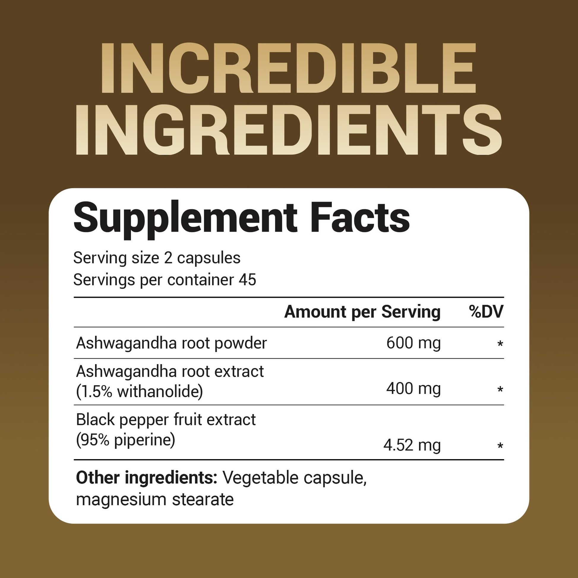 Dr Berg Ashwagandha root extract vegan capsules with BioPerine for enhanced absorption