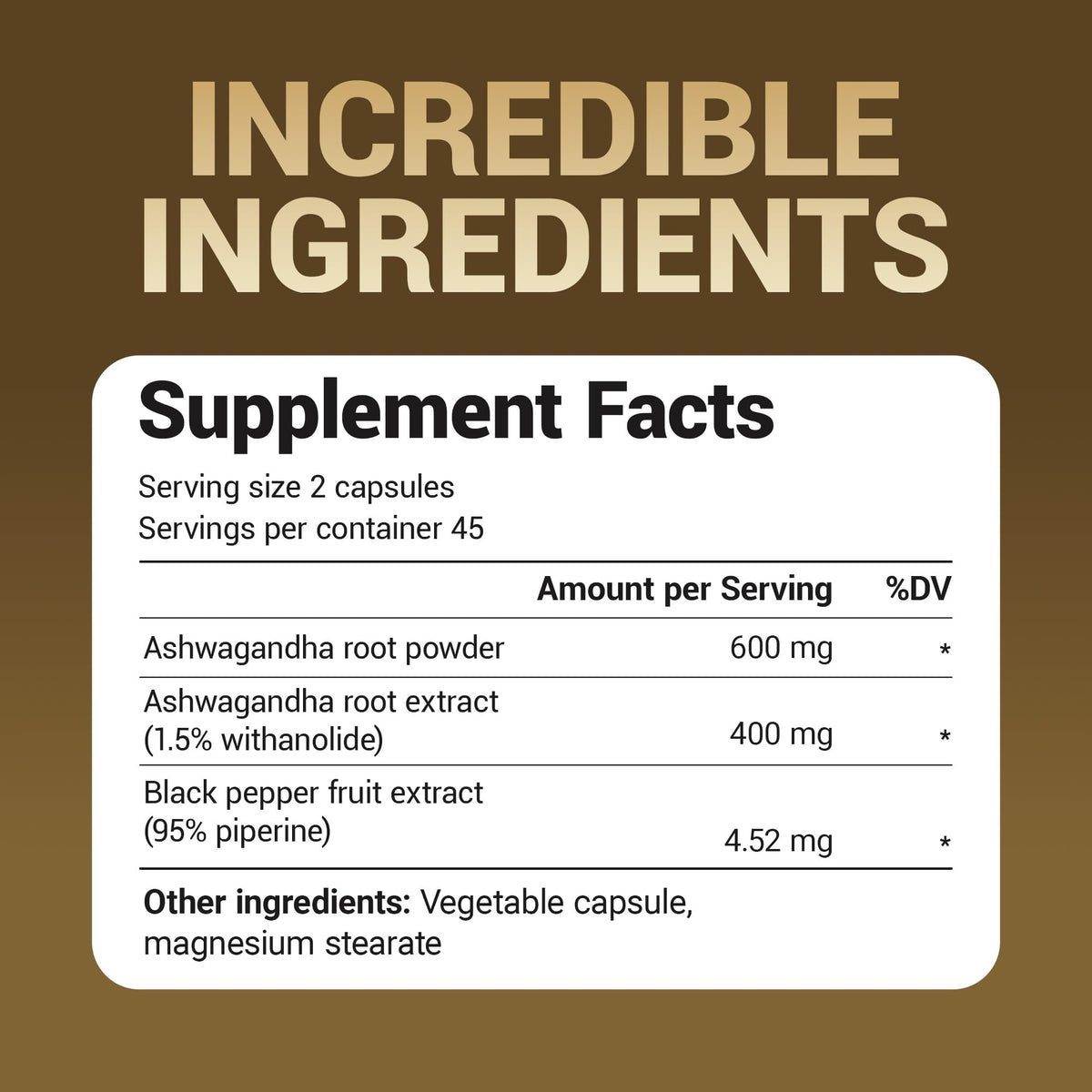 Dr Berg Ashwagandha root extract vegan capsules with BioPerine for enhanced absorption