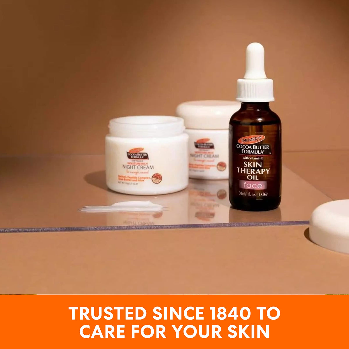 Palmer's Cocoa Butter Formula Night Cream displayed with outer box packaging