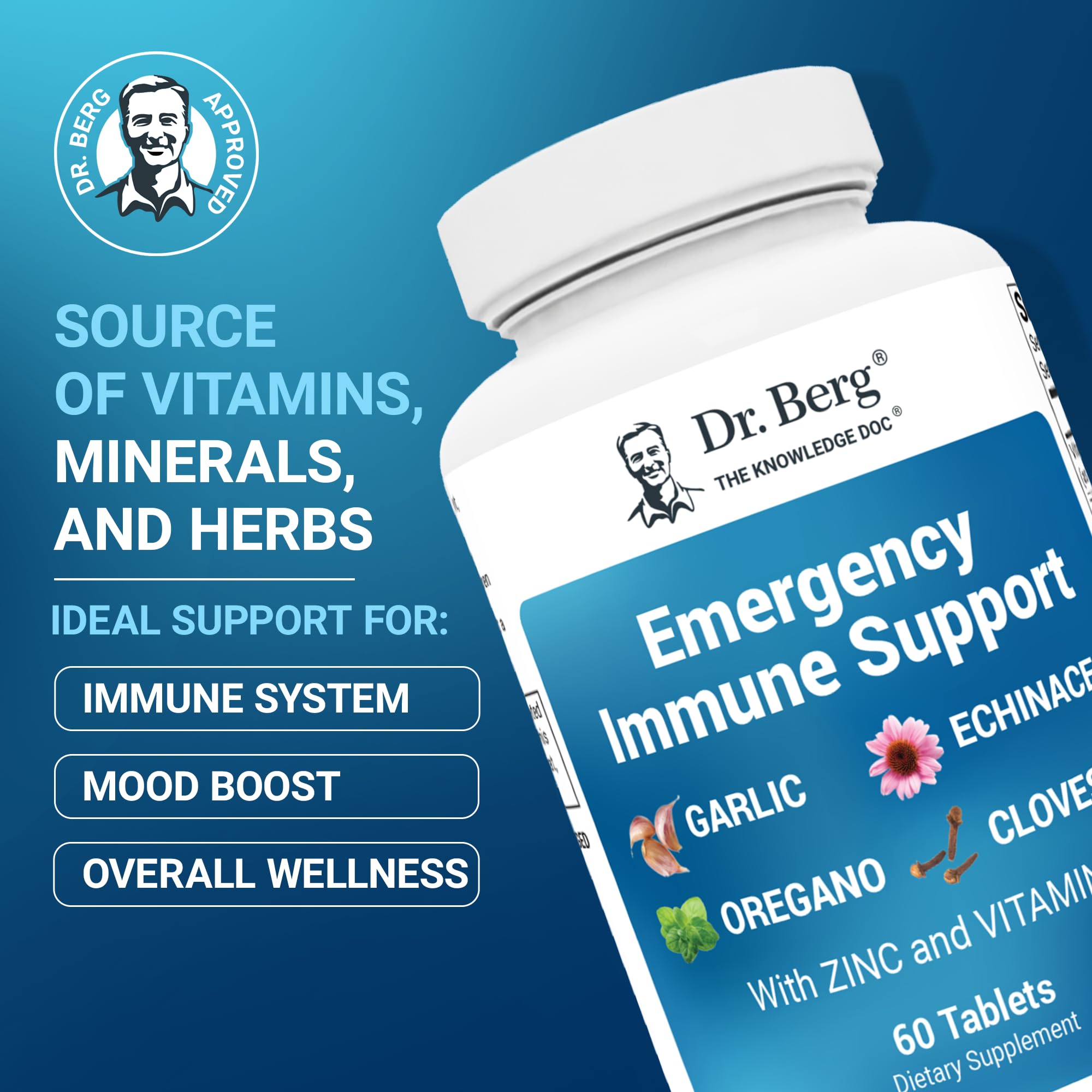 Dr. Berg Emergency Immune Support supplement facts label