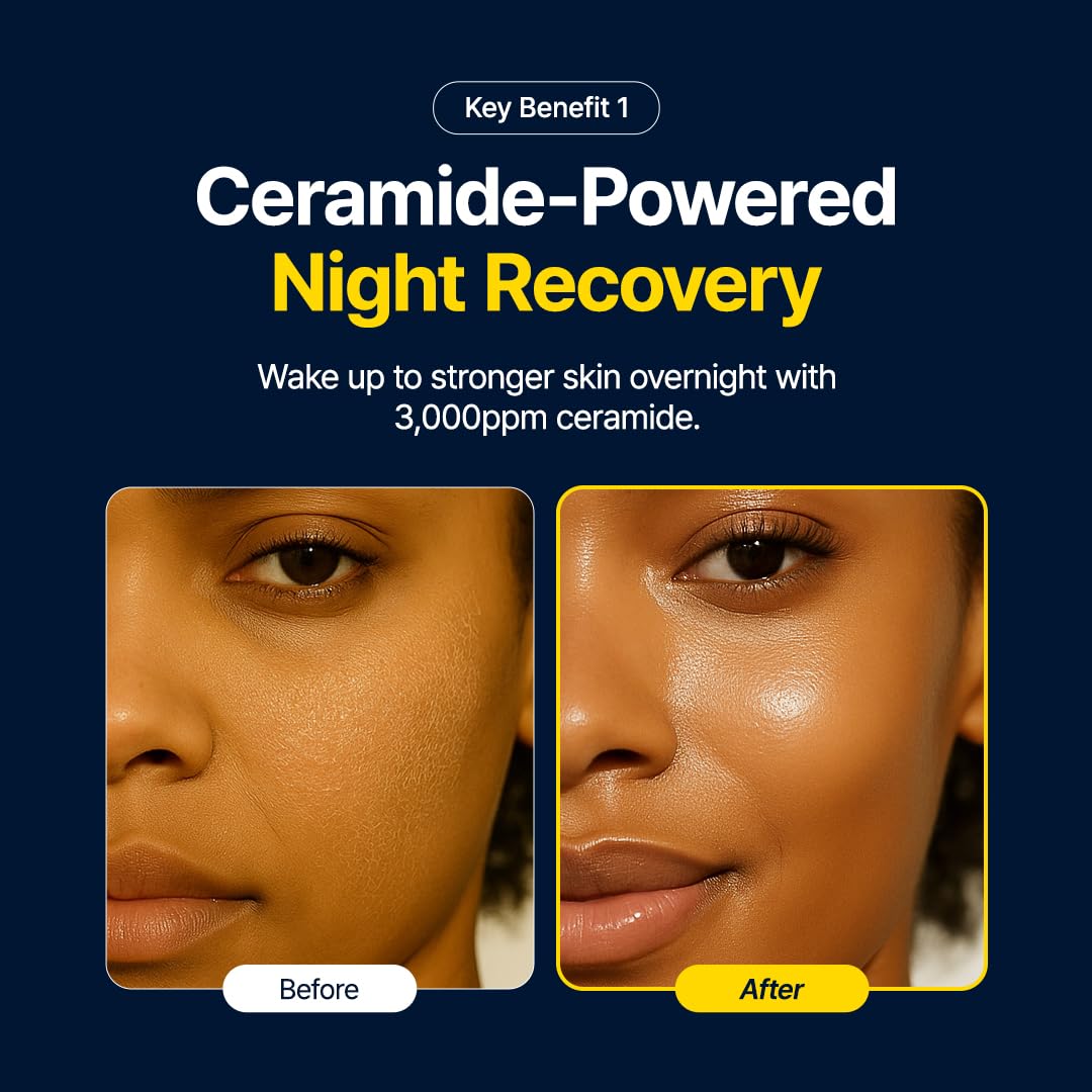 Back label of PURITO ceramide night cream showing ingredients and directions