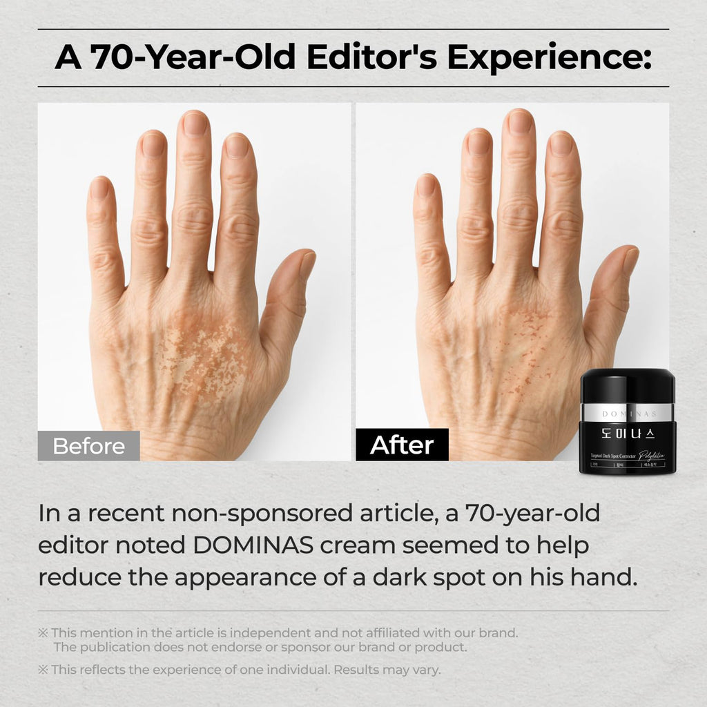 Dominas dark spot corrector cream tube and box arrangement