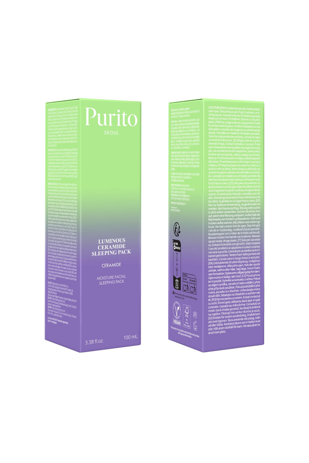 Purito Luminous Ceramide Sleeping Pack lifestyle shot