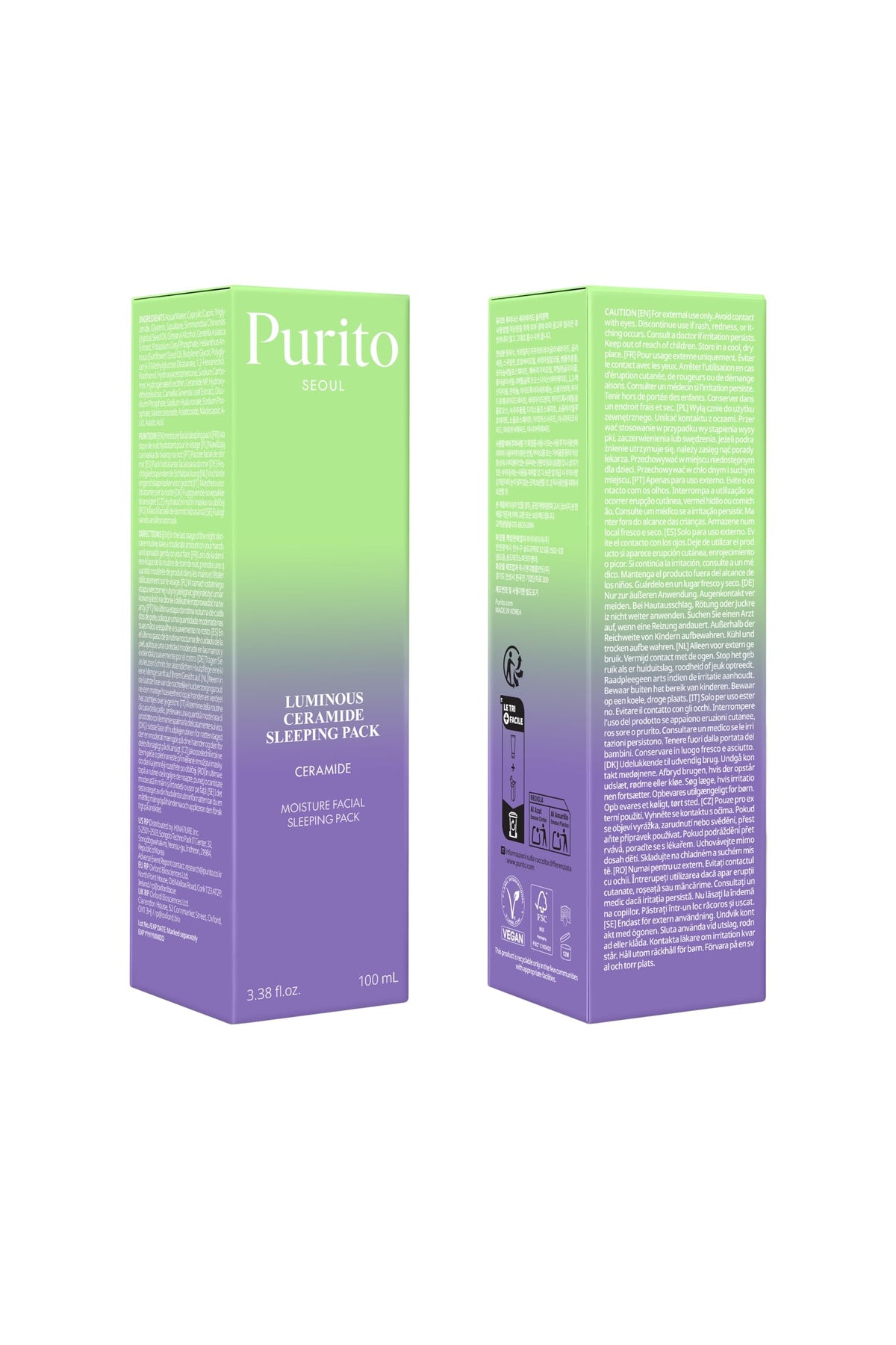 Purito Luminous Ceramide Sleeping Pack lifestyle shot